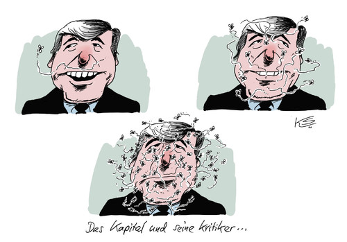 Cartoon: Fliegen (medium) by Stuttmann tagged schuldenschnitt,griechenland,deutsche,bank,ackermann,bankenkrise,schuldenkrise,eu