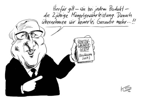 Cartoon: Garantie (medium) by Stuttmann tagged brüderle,rentengarantie,brüderle,rentengarantie,garantie,renten,gehalt,einkommen,rentner,rentenempfänger