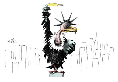 Cartoon: Geier (medium) by Stuttmann tagged tea,party,usa,shutdown,obama