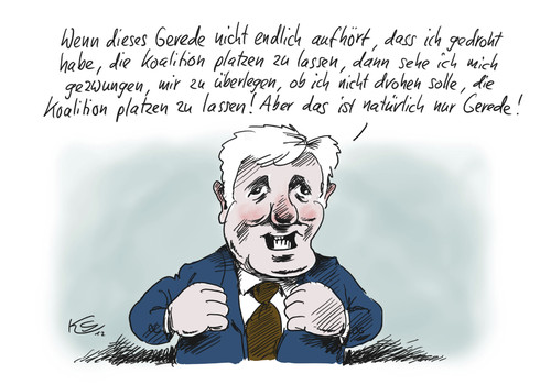Cartoon: Gerede (medium) by Stuttmann tagged koalition,csu,seehofer
