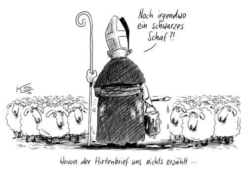 Cartoon: Hirte (medium) by Stuttmann tagged kirche,missbrauchsskandal,kinder,jugendliche,hirtenbrief,papst,kirche,missbrauchsskandal,mißbrauch,skandal,kinder,jugendliche,hirtenbrief,papst,ratzinger,benedikt,jugend,schafe,hirte,religion,glaube,bibel,unschuld