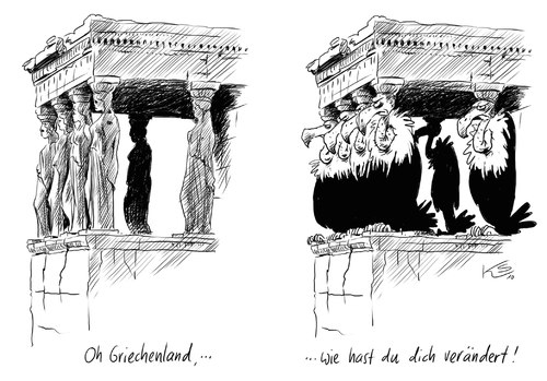 Cartoon: Karyatiden (medium) by Stuttmann tagged griechenlandkrise,eu,griechenlandkrise,eu,griechenland,krise