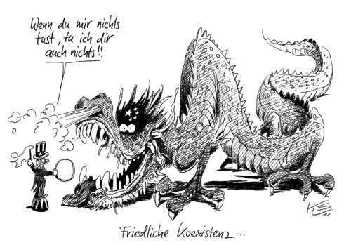 Cartoon: Koexistenz (medium) by Stuttmann tagged china,usa,china,usa,frieden,koexistenz