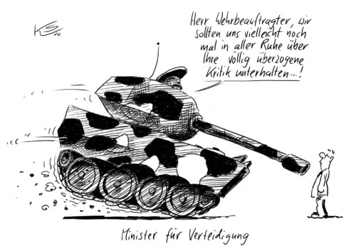 Cartoon: Kritik (medium) by Stuttmann tagged bundeswehr,wehrbeauftragter,bundeswehr,wehrbeauftragter,militär,abwehr,soldaten,minister,verteidigung,kritik