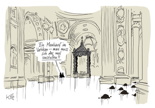 Cartoon: Maulwurf (medium) by Stuttmann tagged papst,vatikan