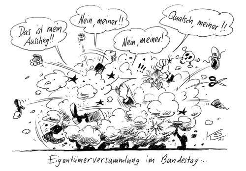 Cartoon: Meiner (medium) by Stuttmann tagged bundestag,ausstieg,eigentümerversammlung,bundestag,ausstieg,eigentümerversammlung