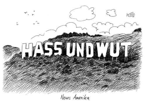Cartoon: Neues Amerika (medium) by Stuttmann tagged amerika,america,usa,usa,gewalt,flagge,waffe,waffen,waffenbesitz,teaparty,hass