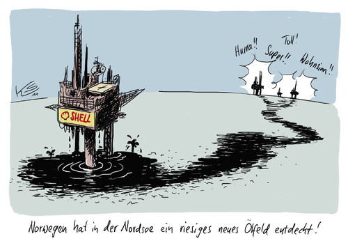 Cartoon: Oelfeld (medium) by Stuttmann tagged ölfeld,öl,shell,tankstell,norwegen