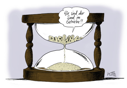 Cartoon: Sanduhr (medium) by Stuttmann tagged linke