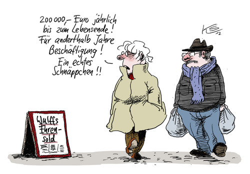 Cartoon: Schnäppchen (medium) by Stuttmann tagged eherensold,wulff,schnäppchen