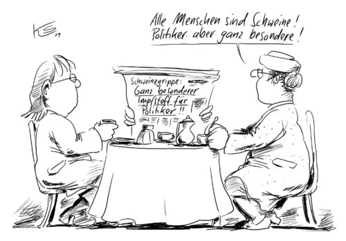 Cartoon: Schweine (medium) by Stuttmann tagged schweinegrippe,pandemie,swine,flu,impfstoff,tamiflu,serum,schweinegrippe,pandemie,impfstoff,virus,krankheit,gesundheit