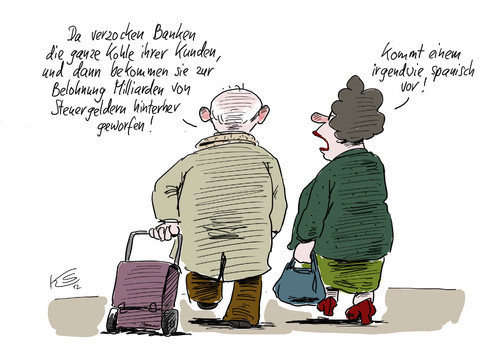 Cartoon: Spanisch (medium) by Stuttmann tagged banken,spanien,steuergelder,eurokrise