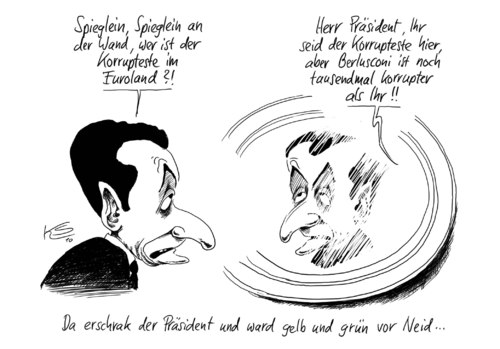 Cartoon: Spieglein (medium) by Stuttmann tagged sarkozy,berlusconi,frankreich,italien,europa,eu,sarkozy,berlusconi,frankreich,italien,europa,eu,spiegel