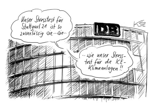 Cartoon: Stresstest (medium) by Stuttmann tagged stresstest,db,stuttgart21,stresstest,db,stuttgart 21,stuttgart,21