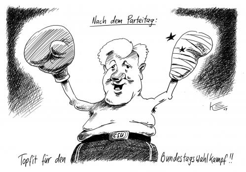 Cartoon: Topfit (medium) by Stuttmann tagged seehofer,csu,parteitag,wahlen,wahlkampf,horst seehofer,csu,parteitag,wahlen,wahlkampf,wahl,partei,parteien,horst,seehofer