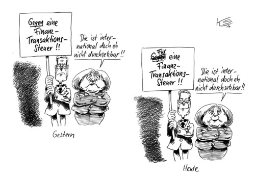 Cartoon: Transaktion (medium) by Stuttmann tagged finanztransaktionssteuer,finanztransaktionssteuer,finanzen,transaktion,geld,angela merkel,guido westerwelle,angela,merkel,guido,westerwelle