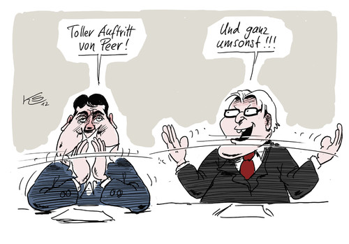 Cartoon: Umsonst... (medium) by Stuttmann tagged steinbrück,gabriel,spd,kanzlerkandidat,wahl,2013,nebentätigkeiten