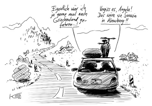 Cartoon: Vergiss es (medium) by Stuttmann tagged griechenland,sarazzin,kreuzberg