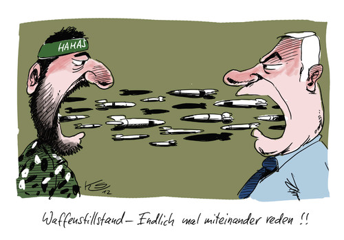 Cartoon: Waffenstillstand (medium) by Stuttmann tagged israel,gaza,hamas,palästina,netanjahu,waffenstillstand