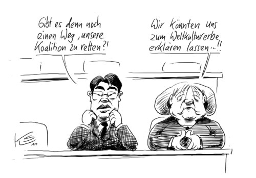 Cartoon: Welterbe (medium) by Stuttmann tagged merkel,welterbe,weltkulturerbe,merkel,welterbe,weltkulturerbe