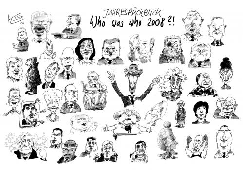 Cartoon: Who (medium) by Stuttmann tagged politiker,2008,jahresrückblick,2008,jahre,jahr,jahreswechsel,neujahr,silvester,rückblick,vergangenheit,jahresrückblick,politik,politiker