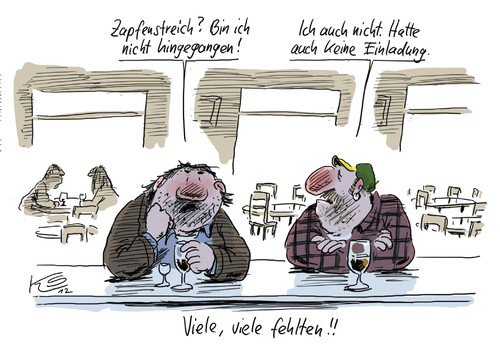 Cartoon: Zapfenstreich (medium) by Stuttmann tagged wulff,zapfenstreich