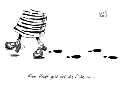 Cartoon: Zugehen... (medium) by Stuttmann tagged nrw,kraft,linke,koalition,nrw,kraft,linke,koalition