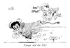Cartoon: BRRR (small) by Stuttmann tagged libyen,gaddafi,merkel,europa,stier