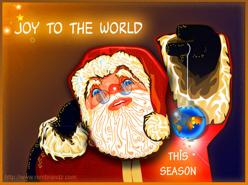 Cartoon: Seasons Greetings (medium) by remyfrancis tagged santa,christmas,xmas,joy,world,wishes,red,seasons,greetings