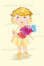 Cartoon: Baby Girl with Flowers (small) by remyfrancis tagged cute,baby,girl,bouquet,flower,gift,greetings