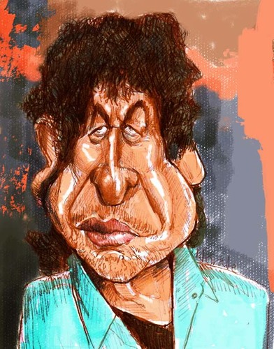Cartoon: Boby Dylan (medium) by horate tagged music