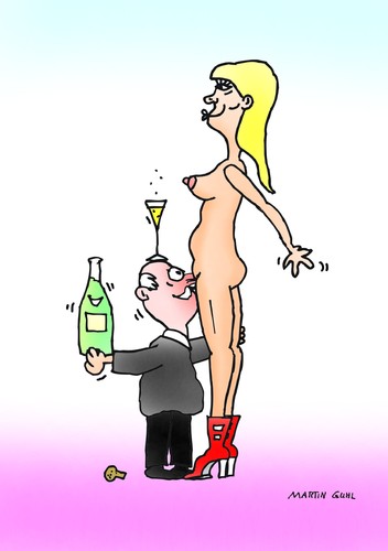 Cartoon: champagne lady sex cartoon (medium) by martin guhl tagged champagne,lady,cartoon,martin,guhl