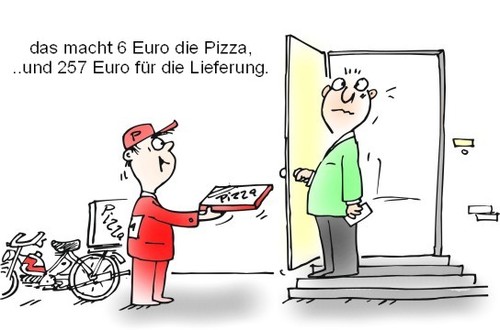 Cartoon: hausliefer dienst service pizza (medium) by martin guhl tagged pizzapitch