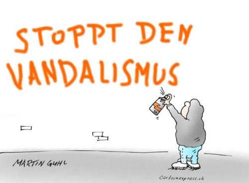 Cartoon: vandalismus jugend sprayer (medium) by martin guhl tagged vandalismus,jugend,sprayer