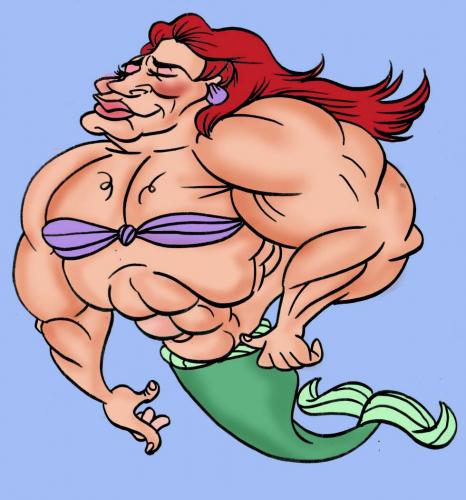 Cartoon: this aint yo mamas mermaids 4 (medium) by subwaysurfer tagged mermaid,cartoon,caricature,man