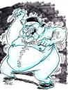 Cartoon: Fat krump dancer (small) by subwaysurfer tagged hip,hop,dance,krump,caricature,cartoon,subwaysurfer