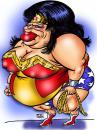 Cartoon: Whole lotta Wonder Woman... (small) by subwaysurfer tagged carttoon,caricature,funny,drawing,subwaysurfer