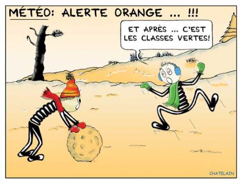 Cartoon: ALERTE ORANGE (medium) by chatelain tagged humour,alerte,neige,orange,patarsort,