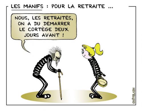 Cartoon: Les MANIFS DU 1ER MAI (medium) by chatelain tagged humour,manifs