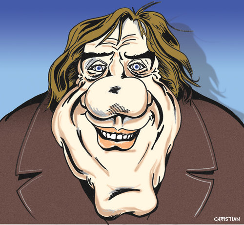 Cartoon: Caricature de Gerard Depardieu (medium) by CHRISTIAN tagged gerard,depardieu