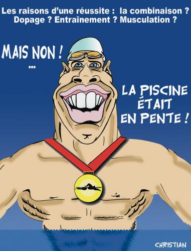 Cartoon: demain il sera gendarme (medium) by CHRISTIAN tagged jo,bernard,natation,medaille