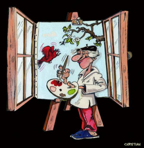 Cartoon: window (medium) by CHRISTIAN tagged spring