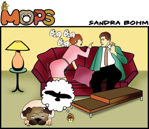 Cartoon: Bla (medium) by Sandra tagged mops,dog,streit,man,woman,divorce