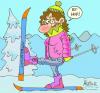 Cartoon: Monica leve un ski... (small) by Alain-R tagged calembour,monica,levinski