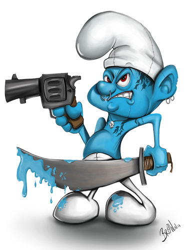 Cartoon: Smurf (medium) by tooned tagged cartoon,caricature,illustration