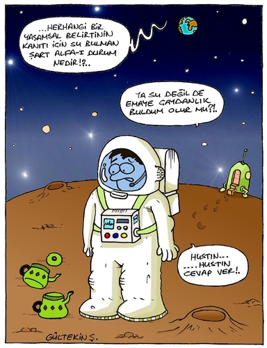 Cartoon: Water (medium) by gultekinsavk tagged research,kettle,tea,sign,vital,uzay,space,su,water