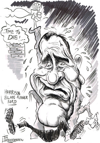 Cartoon: HARRISON FORD-BLADE RUNNER (medium) by Tim Leatherbarrow tagged harrison,ford,bladerunner,science,fiction
