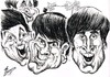 Cartoon: THE BEATLES (small) by Tim Leatherbarrow tagged beatles,john,lennon,paul,mccartney,george,harrison,ringo,starr,liverpool