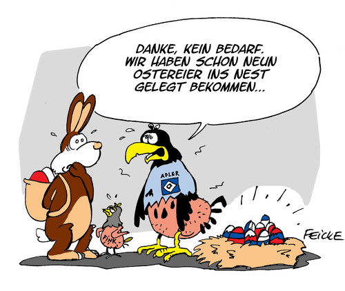 Adler Fink Und Osterhase Von Feicke Sport Cartoon Toonpool