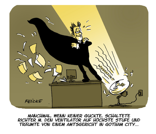 Cartoon: Batman (medium) by FEICKE tagged richter,gericht,amtsgericht,meier,hitze,ventilator,batman,gotham,gothamcity,marvel,comic,richter,gericht,amtsgericht,meier,hitze,ventilator,batman,gotham,gothamcity,marvel,comic